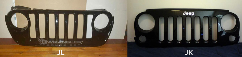 Comparison between the alleged new grille and the current one, by JL Wrangler Forums member “Brandon.” (Photo Credit: JL Wrangler Forums)